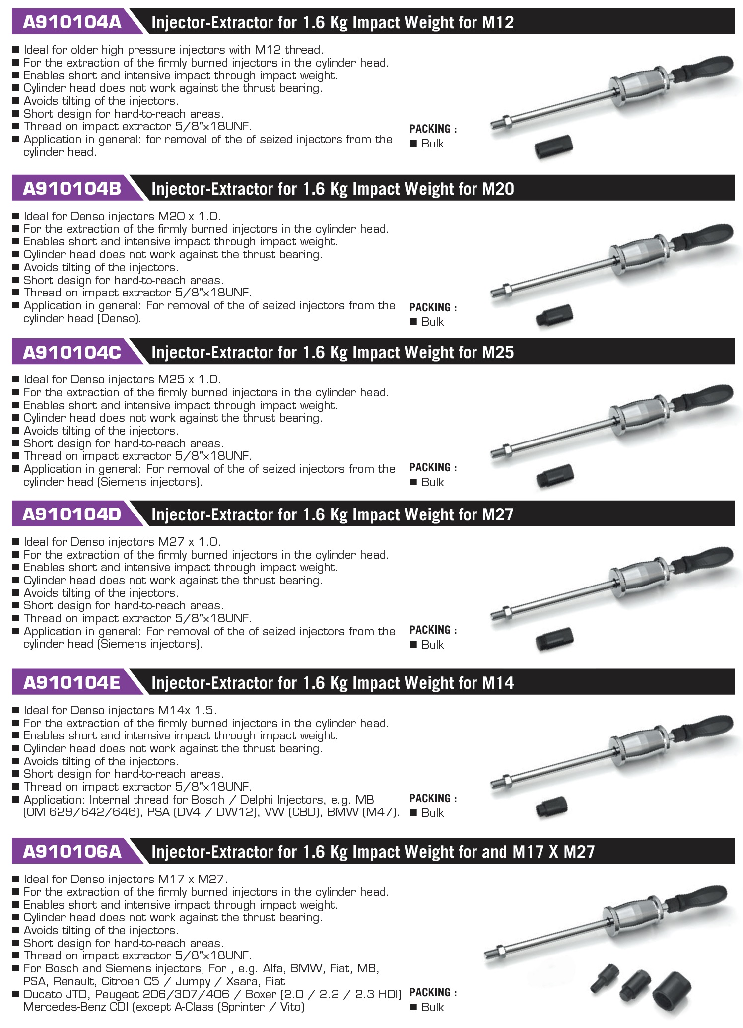 A910104A Injector-Extractor for 1.6 Kg Impact Weight for M12